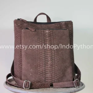 Brown Python Leather Rucksack