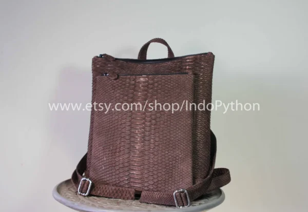 Brown Python Leather Rucksack