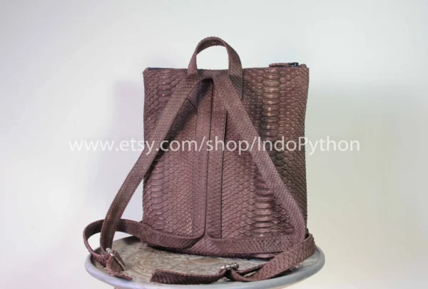 Brown Python Leather Rucksack