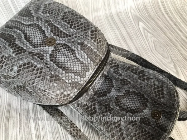 Chic Gray Python Purse