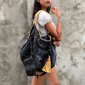 Classic Black Python Bag