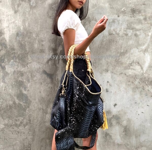 Classic Black Python Bag