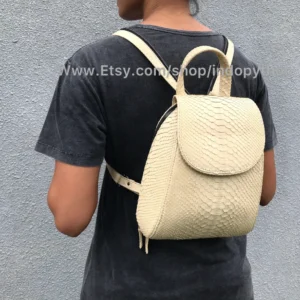 Elegant Beige Python Bag