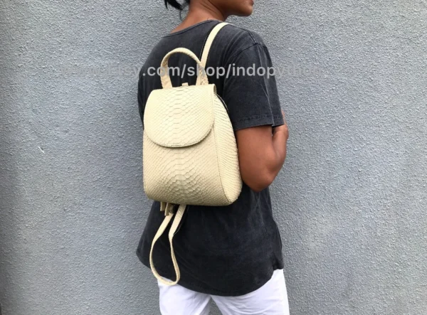 Elegant Beige Python Bag