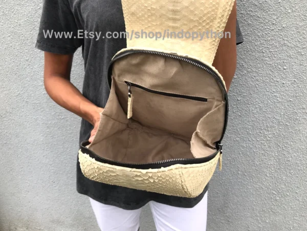 Elegant Beige Python Bag