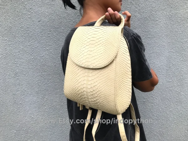 Elegant Beige Python Bag