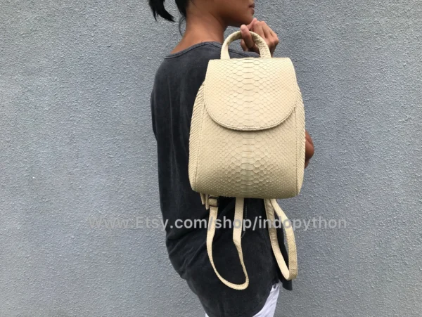 Elegant Beige Python Bag