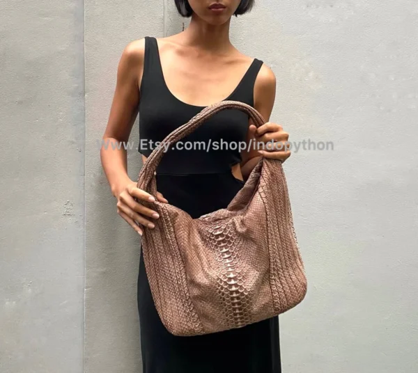 Elegant Brown Python Bag