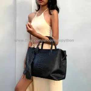 Exclusive Black Python Tote