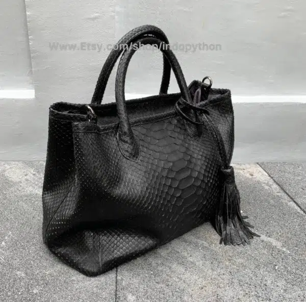 Exclusive Black Python Tote