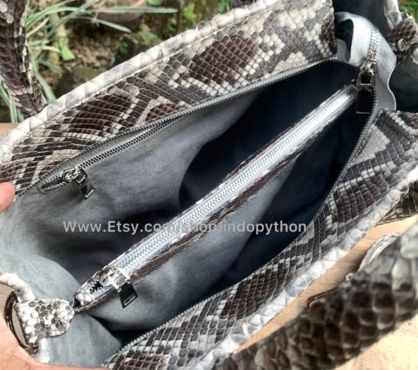 Exclusive Brown Python Tote