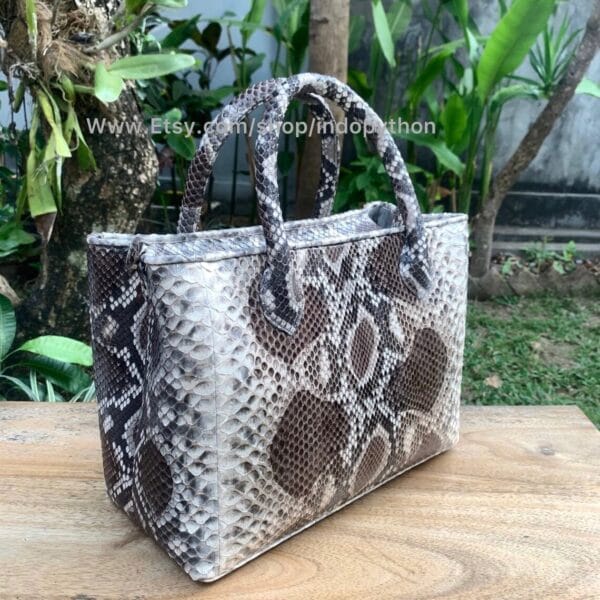 Exclusive Brown Python Tote