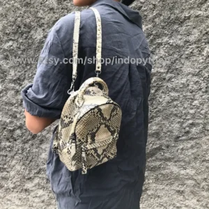 Exquisite Python Leather Backpack