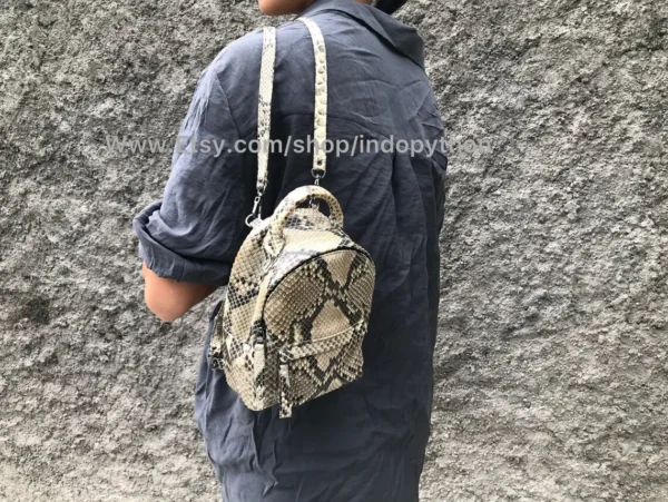 Exquisite Python Leather Backpack