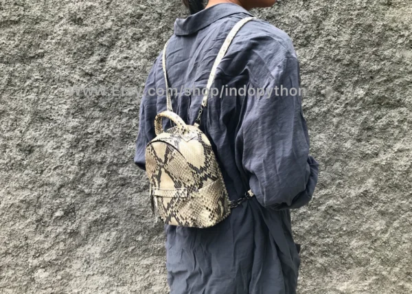 Exquisite Python Leather Backpack