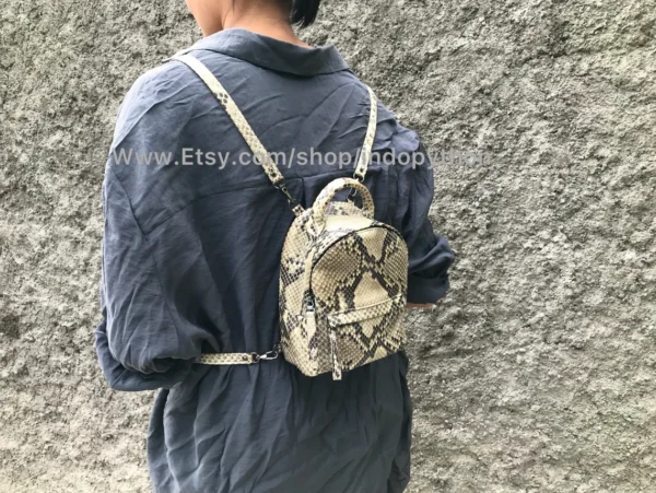 Exquisite Python Leather Backpack