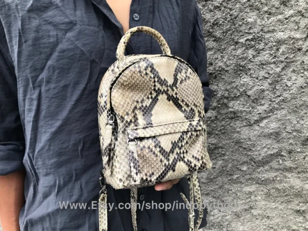 Exquisite Python Leather Backpack