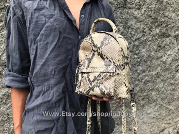 Exquisite Python Leather Backpack