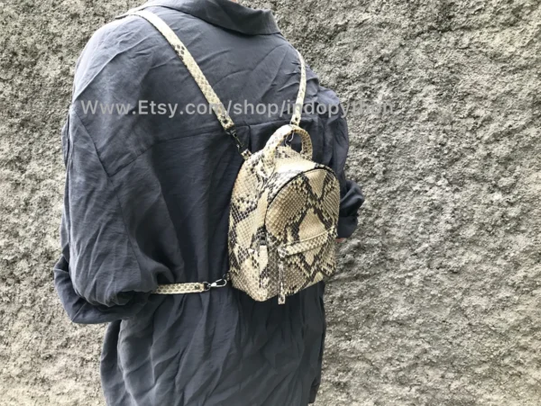 Exquisite Python Leather Backpack