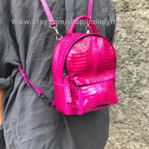 Fuchsia Pink Python Backpack
