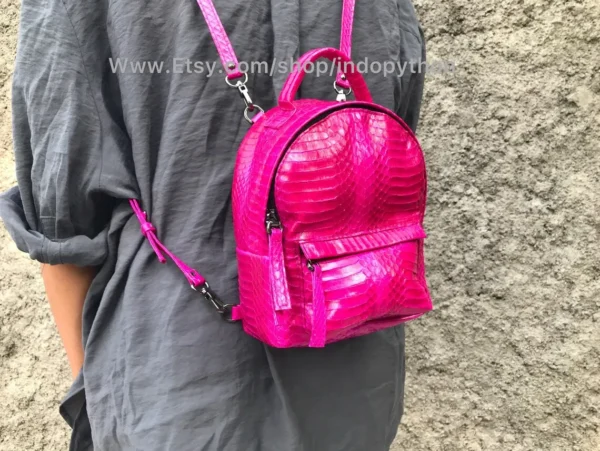 Fuchsia Pink Python Backpack