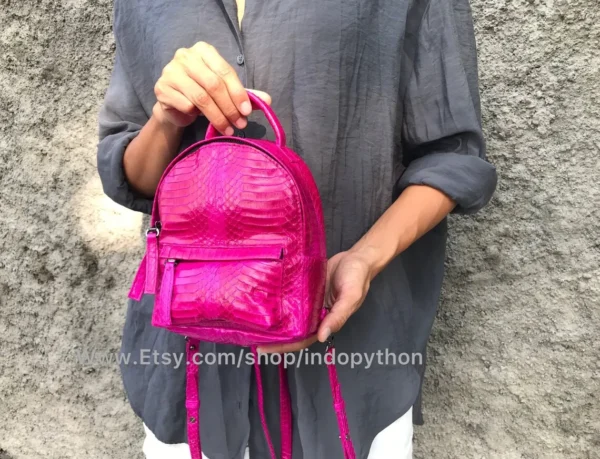 Fuchsia Pink Python Backpack