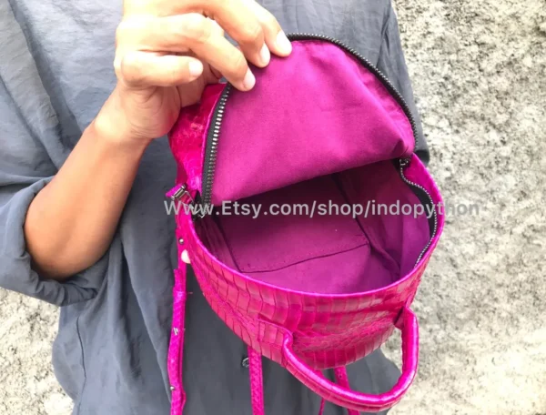 Fuchsia Pink Python Backpack