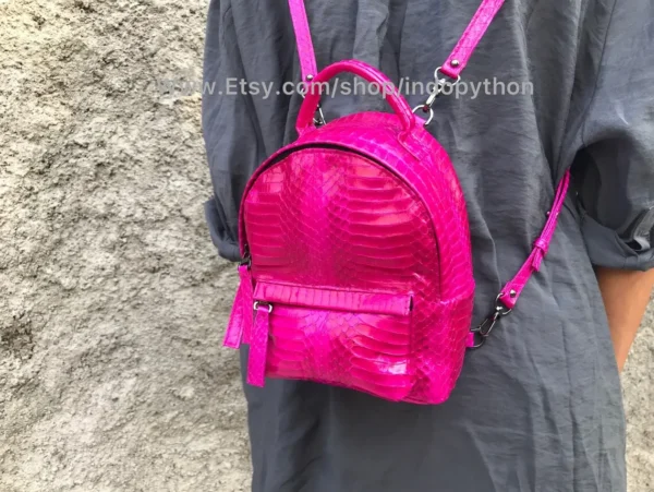 Fuchsia Pink Python Backpack