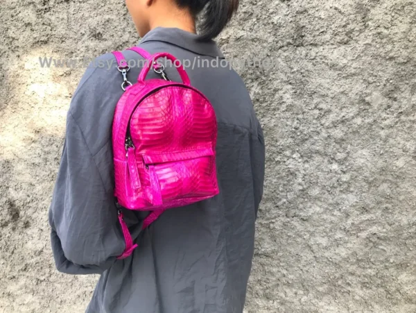 Fuchsia Pink Python Backpack