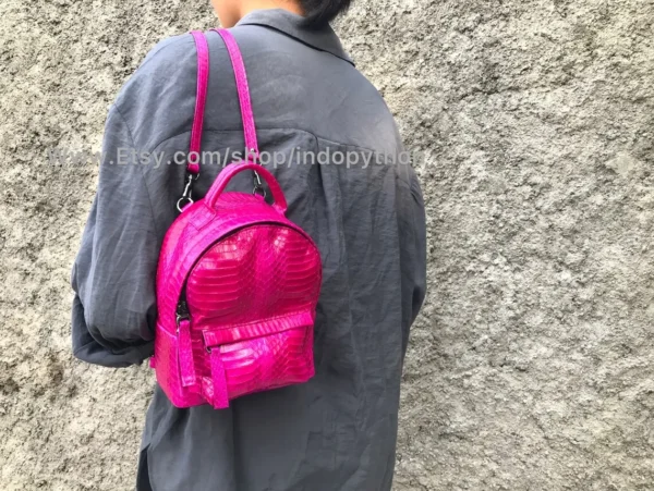 Fuchsia Pink Python Backpack