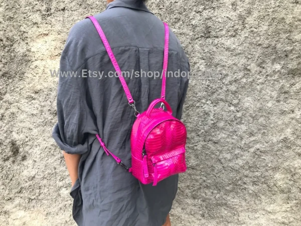 Fuchsia Pink Python Backpack