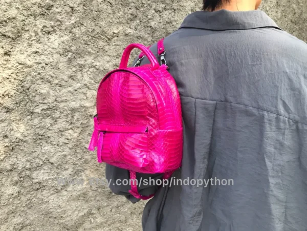 Fuchsia Pink Python Backpack