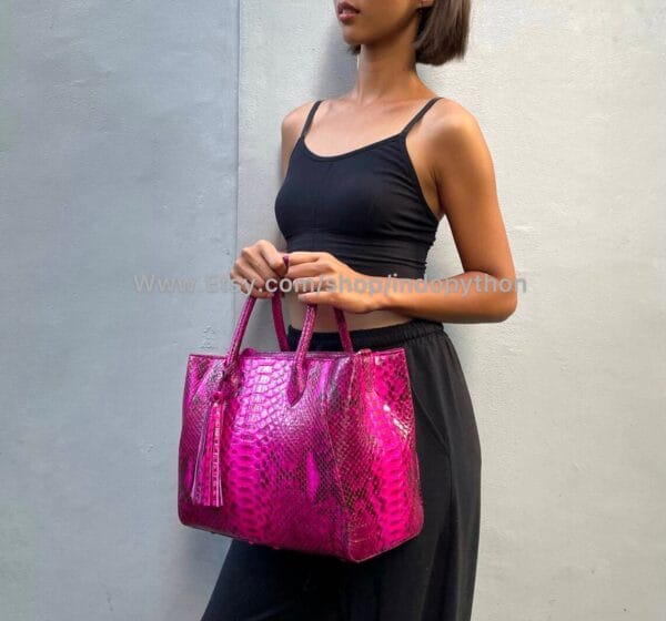 Hot Pink Python Tote