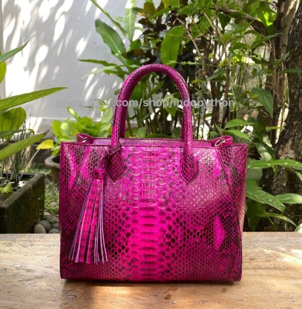 Hot Pink Python Tote