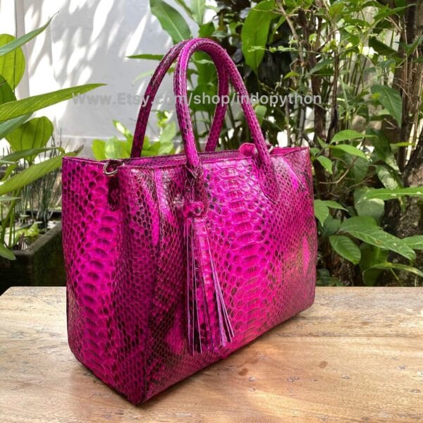 Hot Pink Python Tote