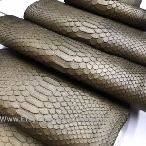 Khaki Bronze Python Leather