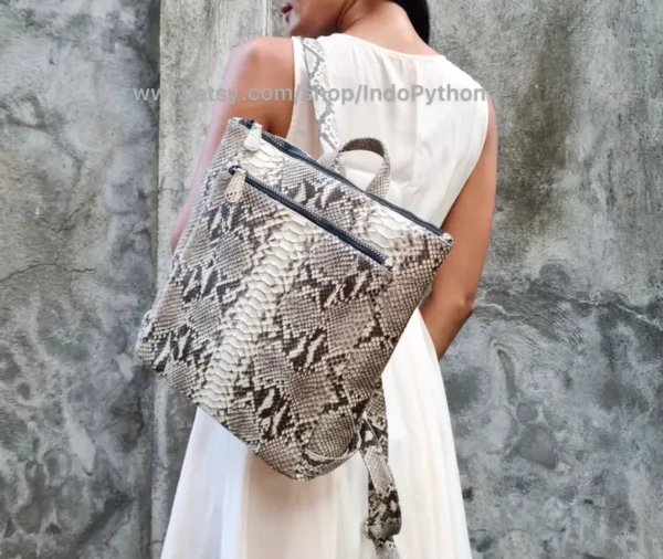 Luxury Python Leather Backpack