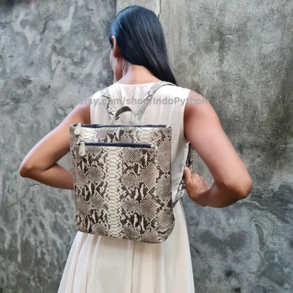 Luxury Python Leather Backpack