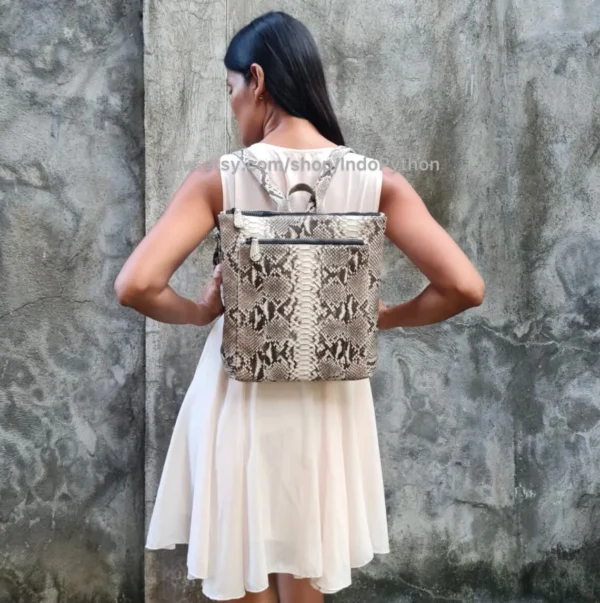 Luxury Python Leather Backpack