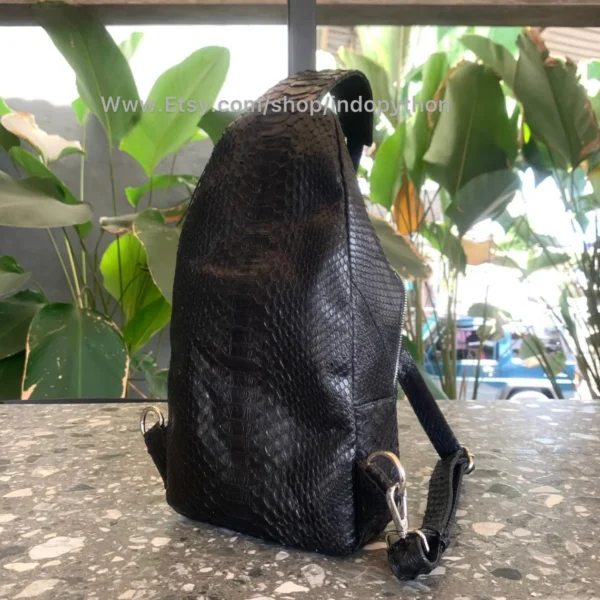 Men's Black Python Sling Bag