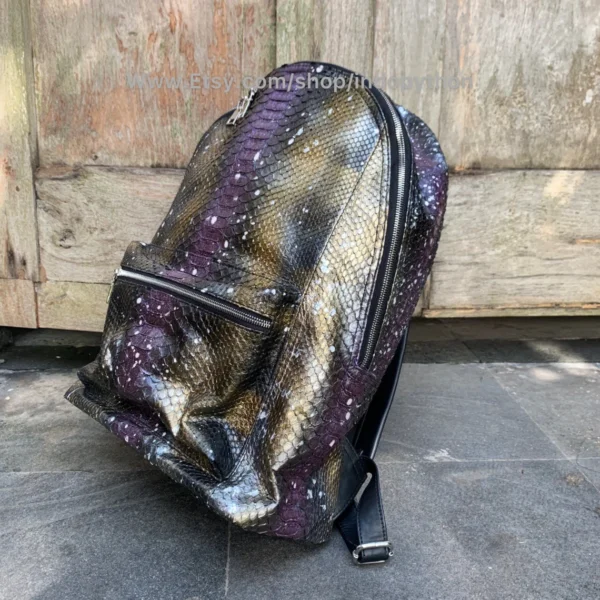 Multicolor Python Snakeskin Bag