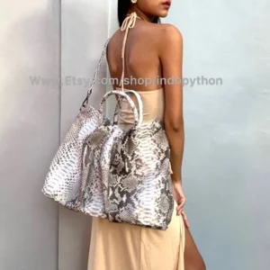 Natural Color Hobo Python Bag