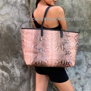Pink & Black Python Handbag