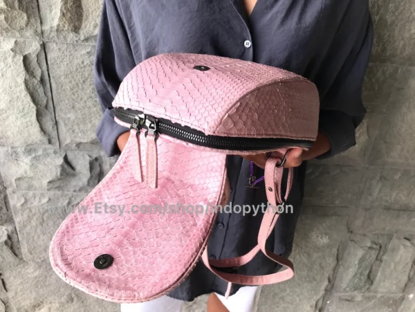 Pink Python Snakeskin Purse