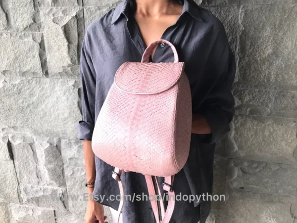 Pink Python Snakeskin Purse