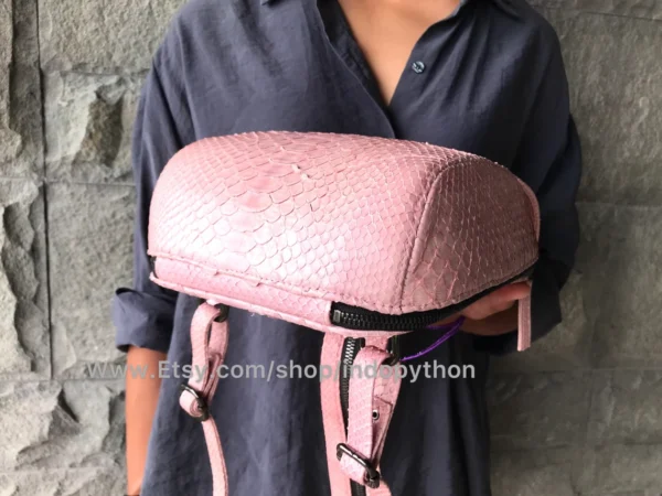 Pink Python Snakeskin Purse