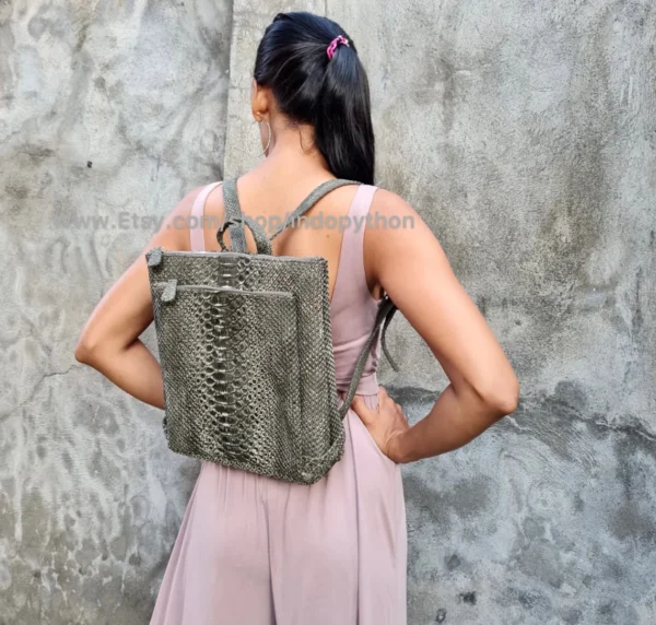 Python Leather Backpack