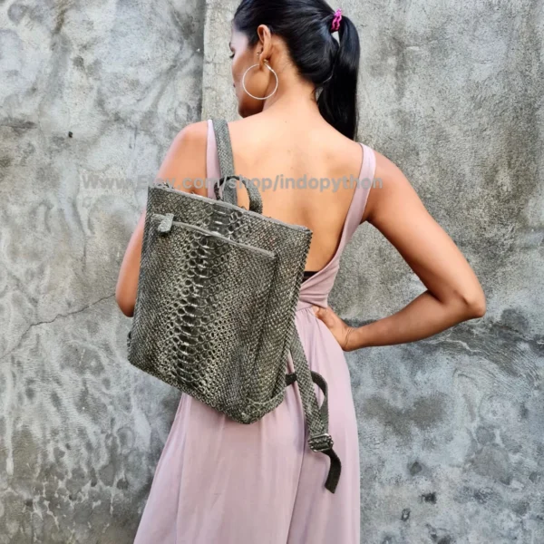 Python Leather Backpack