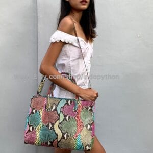Rainbow Python Tote Bag