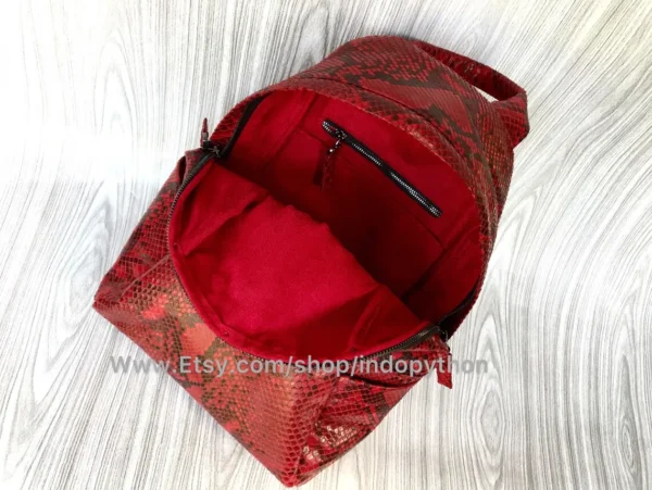 Red Python Snakeskin Bag